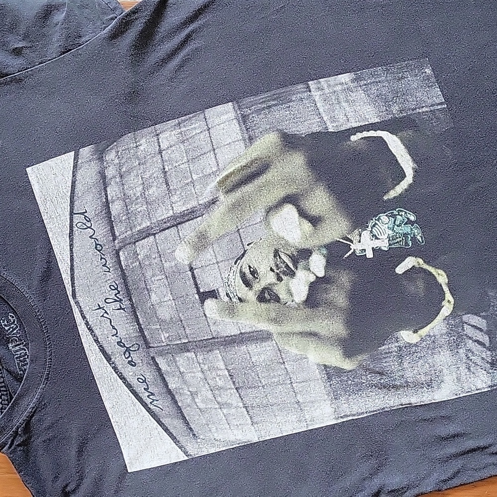 Tupac "Me Against the World" T-shirt, faded black, Men's XL